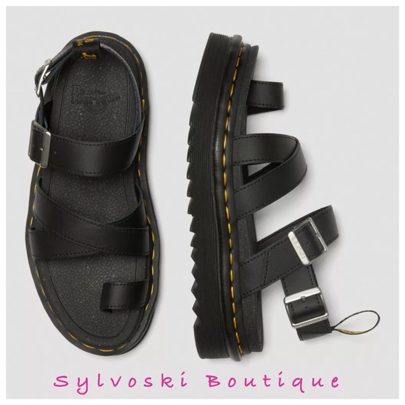 🔥 DR MARTENS AVRY HYDRO LEATHER STRAP SANDALS NWT - Picture 8 of 9